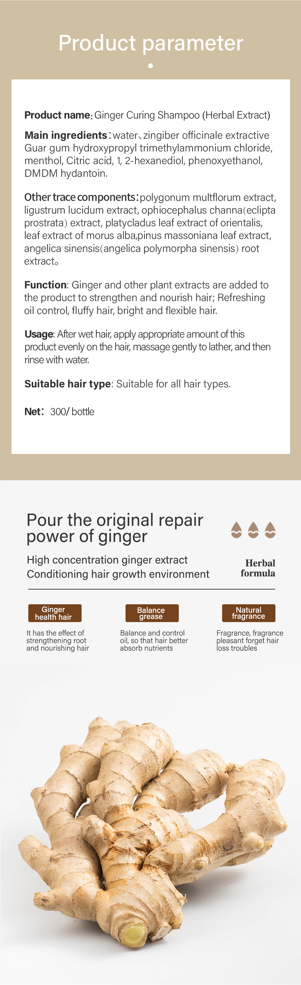 Ginger Curing Process Ginger Curing Shampoo (Herbal Extract) - 网站